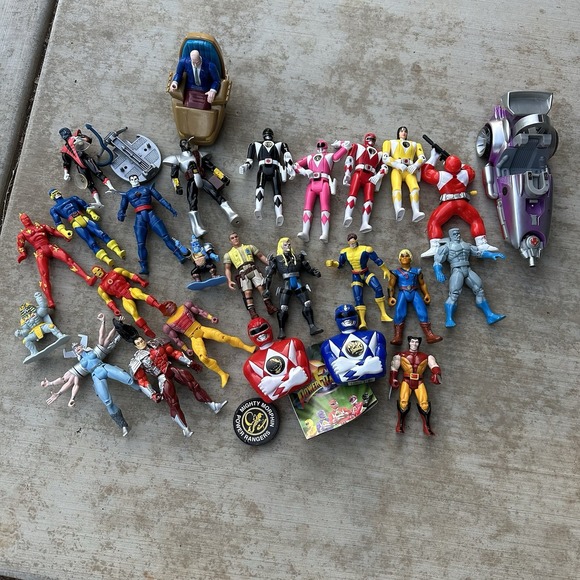 Huge Vintage 90s Action Figure Lot- Power Rangers X Men Marvel TMNT &‎ More!